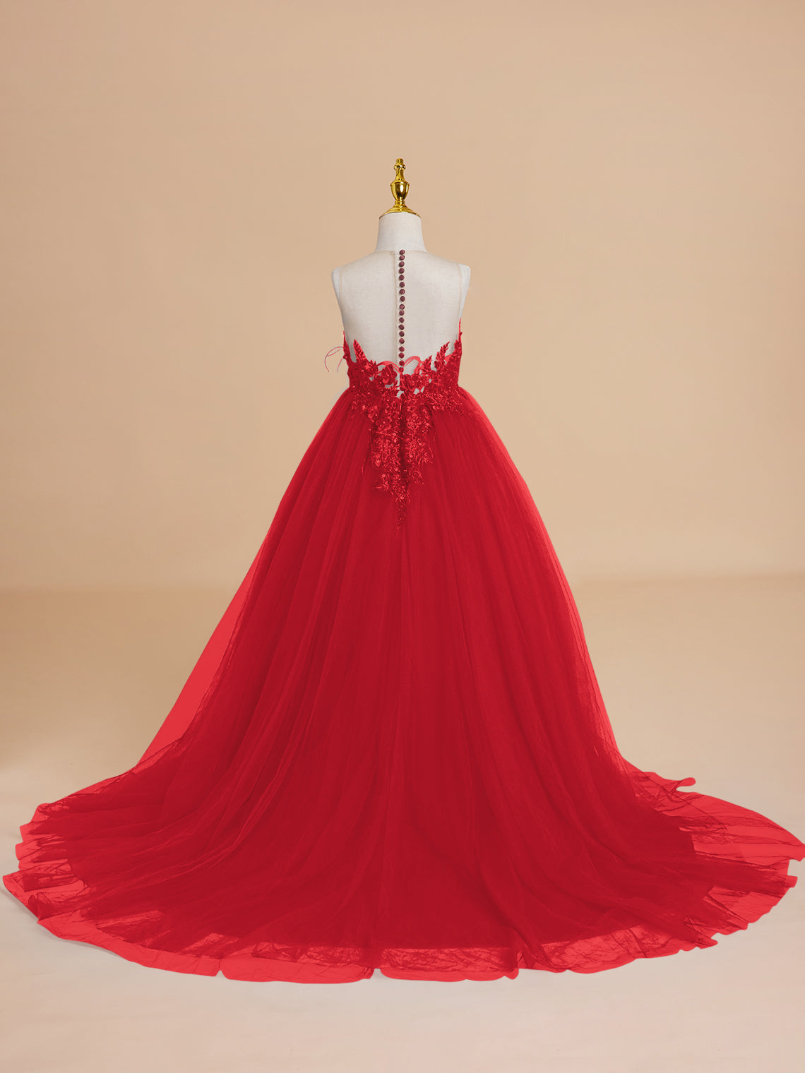 Vestido de princesa/vestido de princesa con cola de tul para niña de las flores 