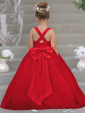 Robe de demoiselle d'honneur intemporelle en satin et tulle, coupe trapèze, sans manches 