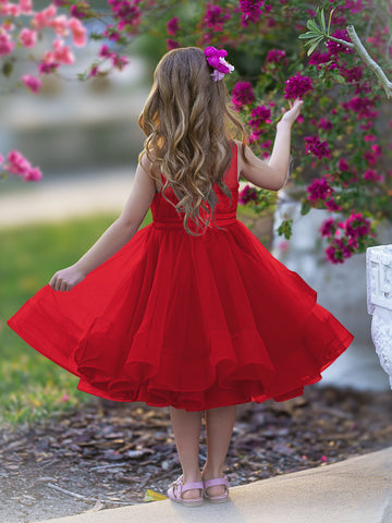 Vestido de princesa/vestido de tul hasta la rodilla para niña de las flores 