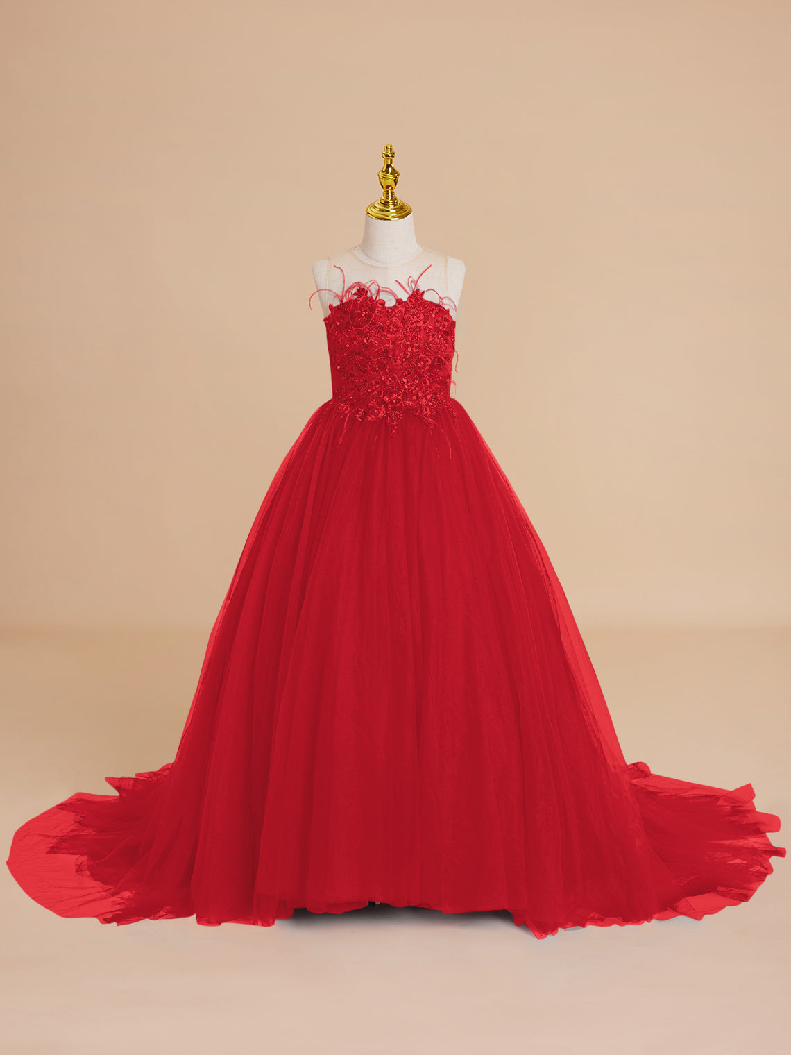 Vestido de princesa/vestido de princesa con cola de tul para niña de las flores 