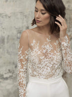 Baoleely Romantic Bridal Jumpsuit Beach Wedding Dresses