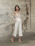Baoleely Romantic Bridal Jumpsuit Beach Wedding Dresses