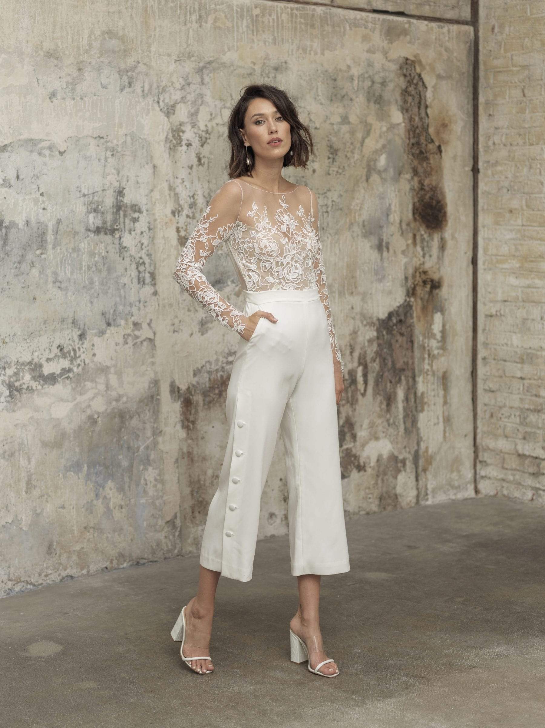 Baoleely Romantic Bridal Jumpsuit Beach Wedding Dresses