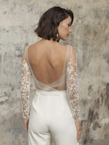 Baoleely Romantic Bridal Jumpsuit Beach Wedding Dresses