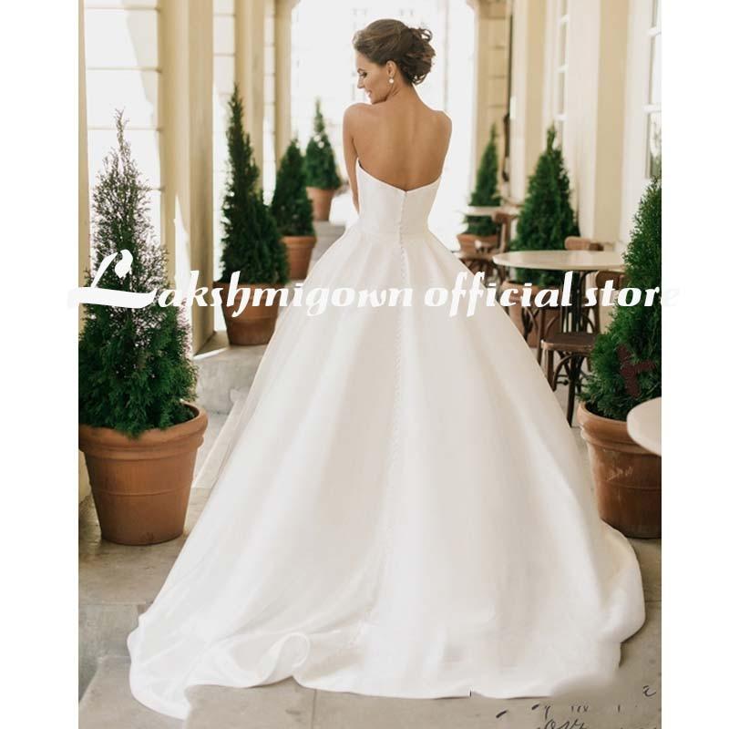Baoleely Romantic Lace Wedding Dresses V neck A Line High Slit