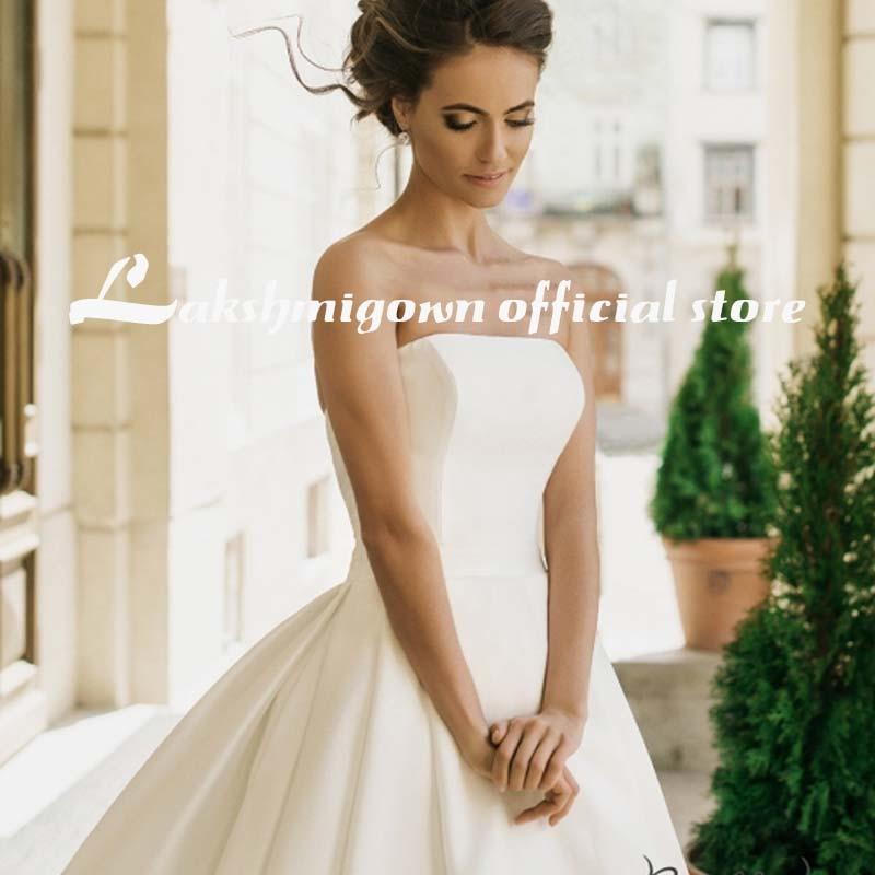 Baoleely Romantic Lace Wedding Dresses V neck A Line High Slit