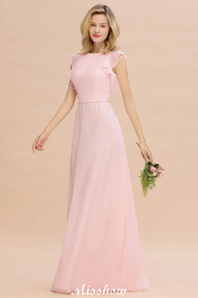 Vestido de dama de honor romántico sin mangas, corte A, largo hasta el suelo, estilo jardín, sencillo.