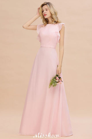 Vestido de dama de honor romántico sin mangas, corte A, largo hasta el suelo, estilo jardín, sencillo.