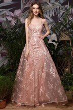 Romantic Straps Aline Evening Dress with Detachable Train Sleeveless Floor Length