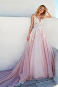 Robe de mariée romantique en tulle et taffetas, décolleté rond, coupe trapèze WD189