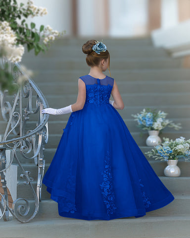 Vestido de baile de princesa Serenity con apliques de encaje y adornos de mariposas 