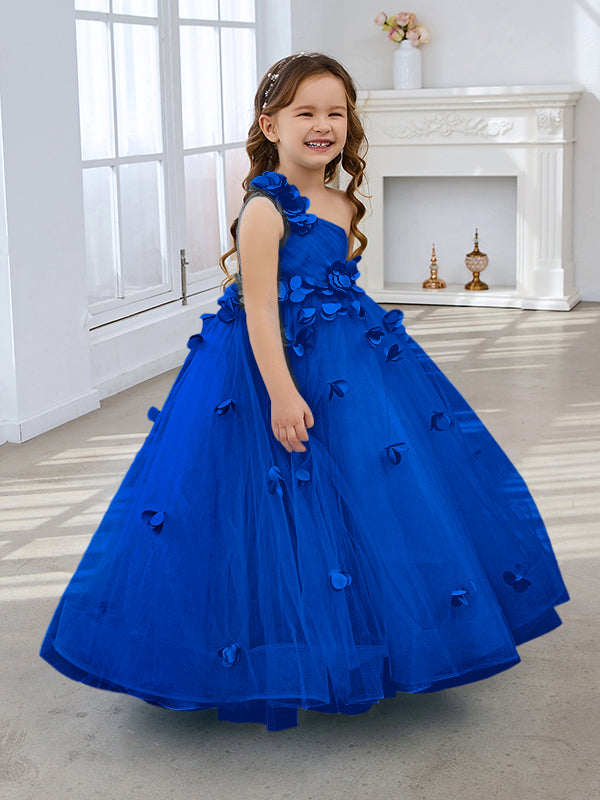 Vestido de princesa/vestido de tul hasta el suelo para niña de las flores 