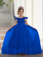 Vestido de gala/princesa rosa con cola de encaje para cumpleaños 