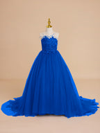 Vestido de princesa/vestido de princesa con cola de tul para niña de las flores 