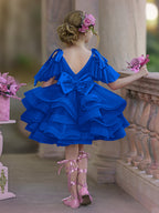 Vestido de princesa/vestido de tul hasta la rodilla para niña de las flores de cumpleaños 
