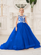 Elegante vestido de princesa sin mangas de tul para niña de las flores, corte en A 