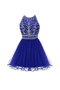 Vestidos de fiesta de bienvenida de tul azul real 2016, vestidos cortos de graduación PG045