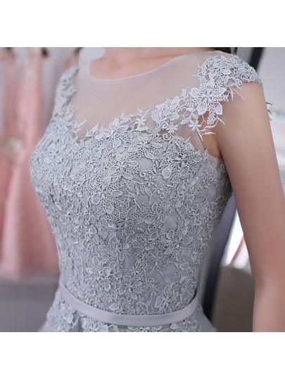 Vestido corto de fiesta con apliques y fajas, estilo mini, PG119