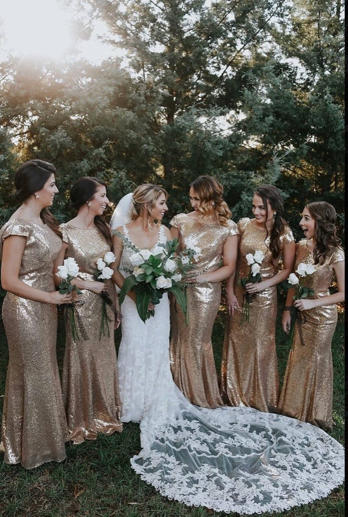 Vestidos de dama de honor con lentejuelas y cuello redondo, sencillos y sexys, para fiesta.