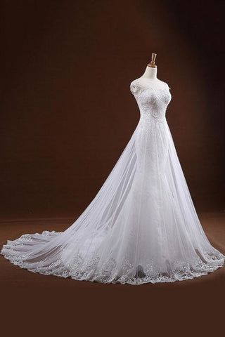 Robes de mariée élégantes sirène en tulle ornées de sequins et d'appliques, ravissantes. 