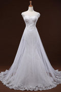 Vestidos de novia elegantes de sirena con apliques de lentejuelas y tul. 