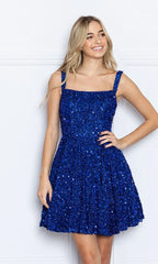 Sequin Graduation Dresses Straight Neckline Party Dress SYH100