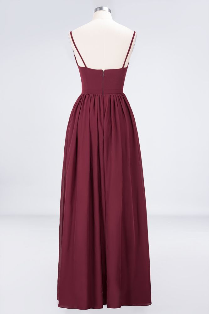 Robe de demoiselle d'honneur sexy à double décolleté en V profond, sans manches, à volants et fente latérale en mousseline. Robe de soirée
