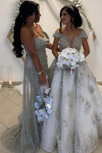 Robes de soirée longues et sexy à paillettes sans manches, robes de bal avec fente