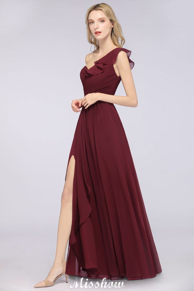 Robe de demoiselle d'honneur sexy à une épaule, décolleté cœur, sans manches, à volants, idéale pour un mariage de plage ou une fête.