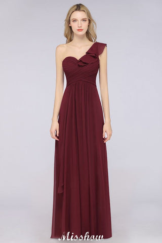 Vestido de dama de honor sexy sin mangas con escote corazón y un solo hombro, con volantes, ideal para bodas en la playa.