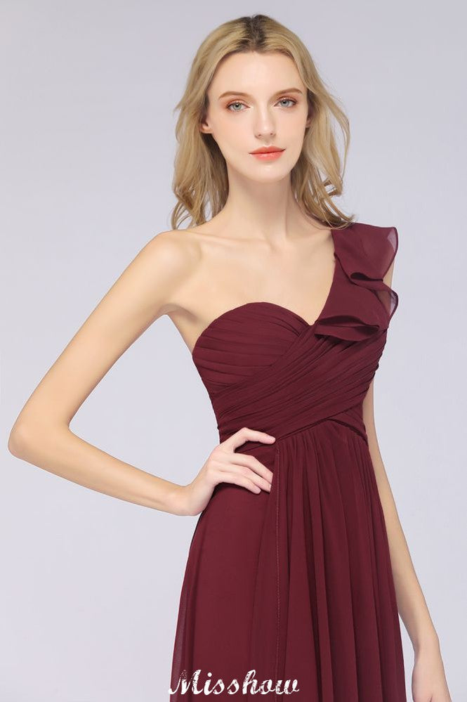Vestido de dama de honor sexy sin mangas con escote corazón y un solo hombro, con volantes, ideal para bodas en la playa.