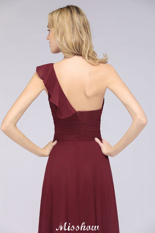 Vestido de dama de honor sexy sin mangas con escote corazón y un solo hombro, con volantes, ideal para bodas en la playa.