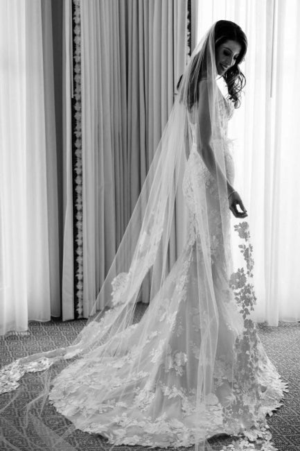 Robe de mariée sirène bustier sexy avec dentelle