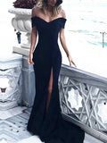 Robe de bal fourreau sans manches à épaules dénudées et traîne courte en spandex froncé