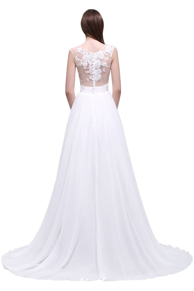 Robes de mariée fourreau en dentelle transparente et mousseline pour la plage