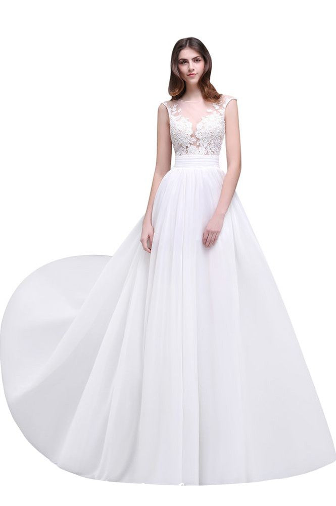Robes de mariée fourreau en dentelle transparente et mousseline pour la plage
