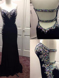 Vestidos de fiesta de corte recto/columna con escote corazón, sin mangas, de spandex y lentejuelas