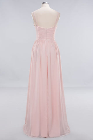 Vestidos de fiesta de corte A con tirantes finos transparentes | Vestidos de noche sencillos de gasa sin mangas