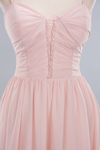 Vestidos de fiesta de corte A con tirantes finos transparentes | Vestidos de noche sencillos de gasa sin mangas