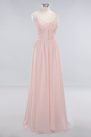 Vestidos de fiesta de corte A con tirantes finos transparentes | Vestidos de noche sencillos de gasa sin mangas