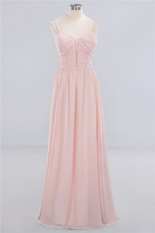 Vestidos de fiesta de corte A con tirantes finos transparentes | Vestidos de noche sencillos de gasa sin mangas