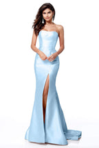 Strapless Taffeta Long Mermaid Dress With Train