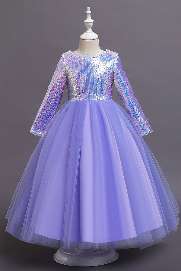 Robes de demoiselle d'honneur courtes en tulle à sequins et manches, de coupe trapèze