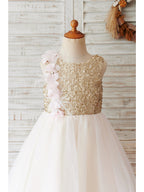 Vestido corto de baile de tul con lentejuelas para boda, cumpleaños o niña de las flores