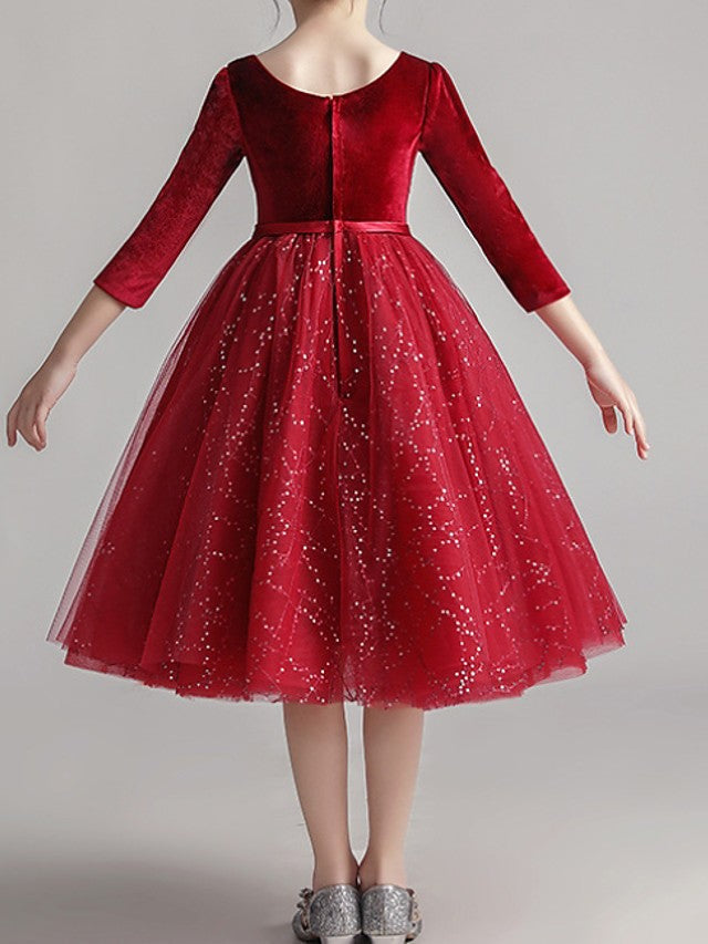 Robes courtes de demoiselle d'honneur en tulle de princesse avec manches