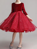 Robes courtes de demoiselle d'honneur en tulle de princesse avec manches