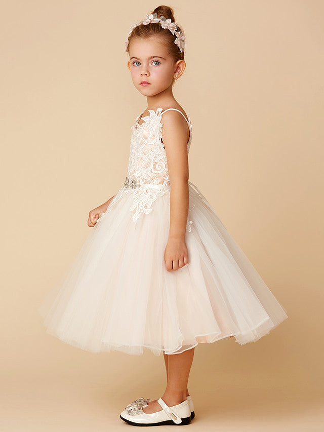 Vestidos cortos de princesa de tul para bodas, primera comunión y niñas de las flores