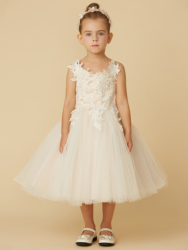 Vestidos cortos de princesa de tul para bodas, primera comunión y niñas de las flores