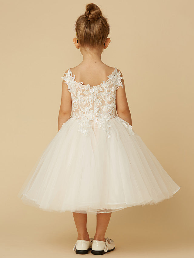 Vestidos cortos de princesa de tul para bodas, primera comunión y niñas de las flores