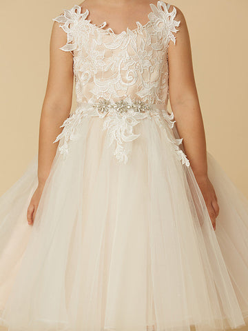 Vestidos cortos de princesa de tul para bodas, primera comunión y niñas de las flores